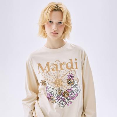 [mardimercredi] Футболка с длинным рукавом Flowermardi Jardin Масло арахиса