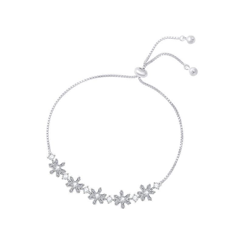 Браслет-пуловер «Снежинка из циркония»: Элегантный женский нишевый дизайн