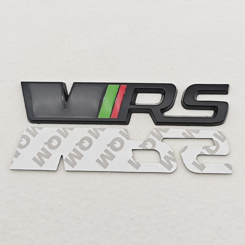 QPZF2 3D Metal Logo VRS Sticker Letters Emblem Car Front Grille Fender Side Trunk Badge For Skoda RS VRS Stickers Accessories
