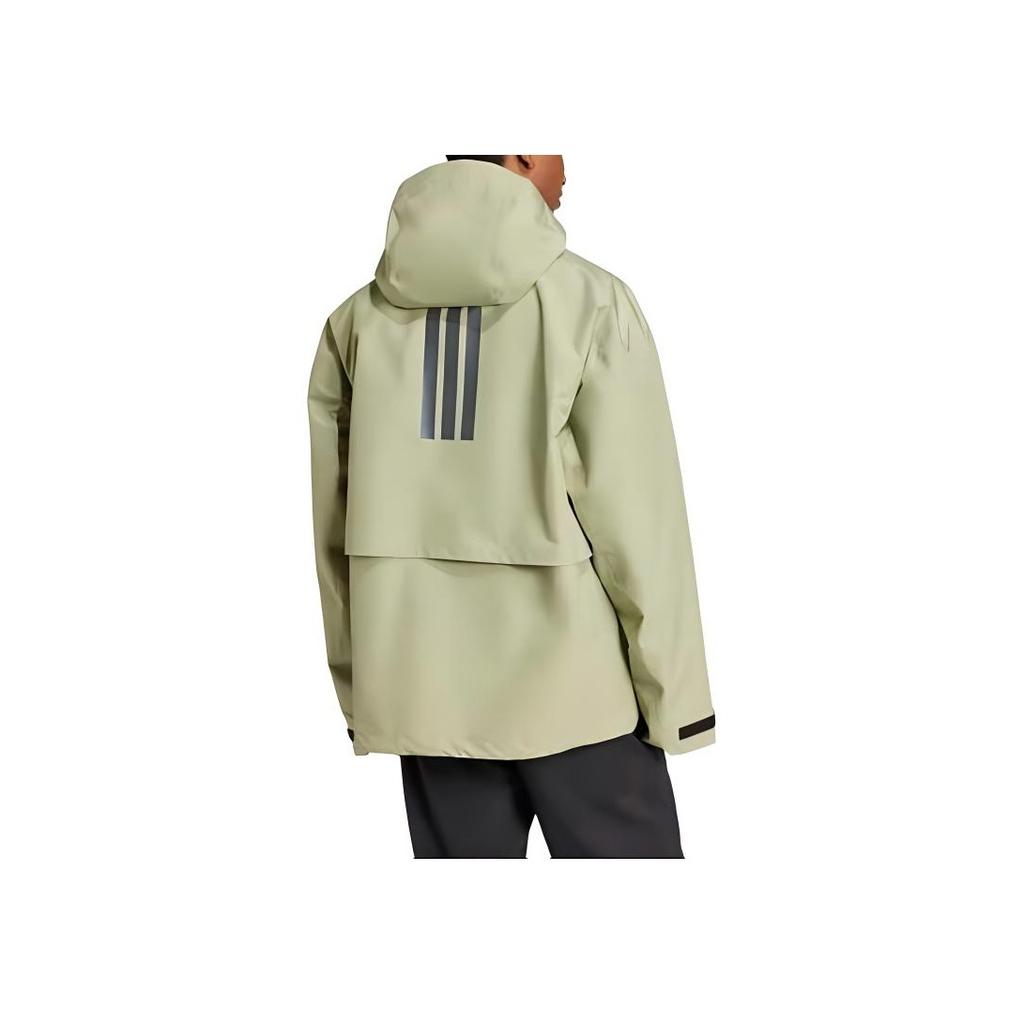 Adidas Color Block Design Hooded Woven Zip Jacket Men Jackets Green JG3983