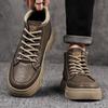 Мужские туфли с высоким берцем, толстые туфли на платформе, осенне-зимние, новые, ретро, кожаные, мужские, средней высоты, повседневные, спортивные, инструментальные туфли