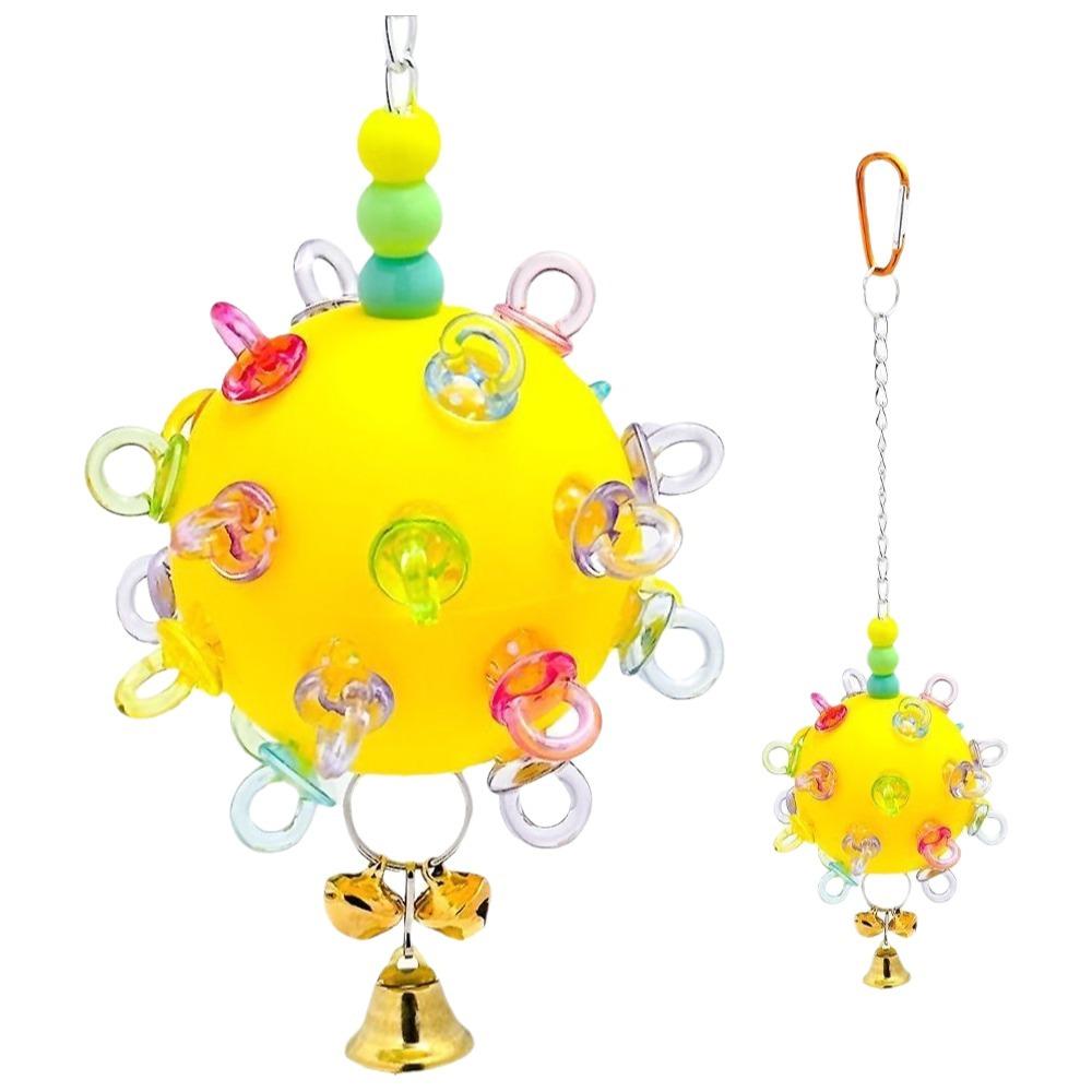 Detachable Bird Cage Toy with Bell Hanging Foraging Ball Creative Parrot Chewing Toy  Bird Training