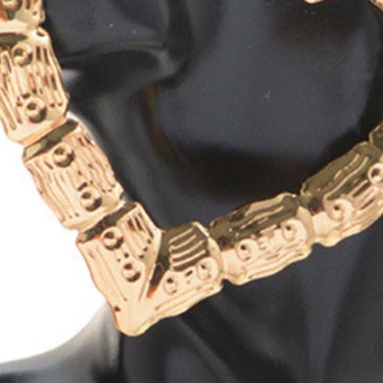 1 пара преувеличенных женских обручей из бамбука с полировкой и гальваническим покрытием уха