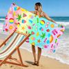 Colorful Summer Vacation Icons Beach Towel Quick-drying for Travel Outdoor Sports Jogging Beach and Swimming