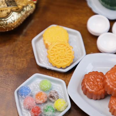 Миниатюрная игрушка-симуляция лунного пряника Пластиковый кукольный домик с едой Кукольный домик Миниатюрный лунный пряник Игровой домик с едой Модель