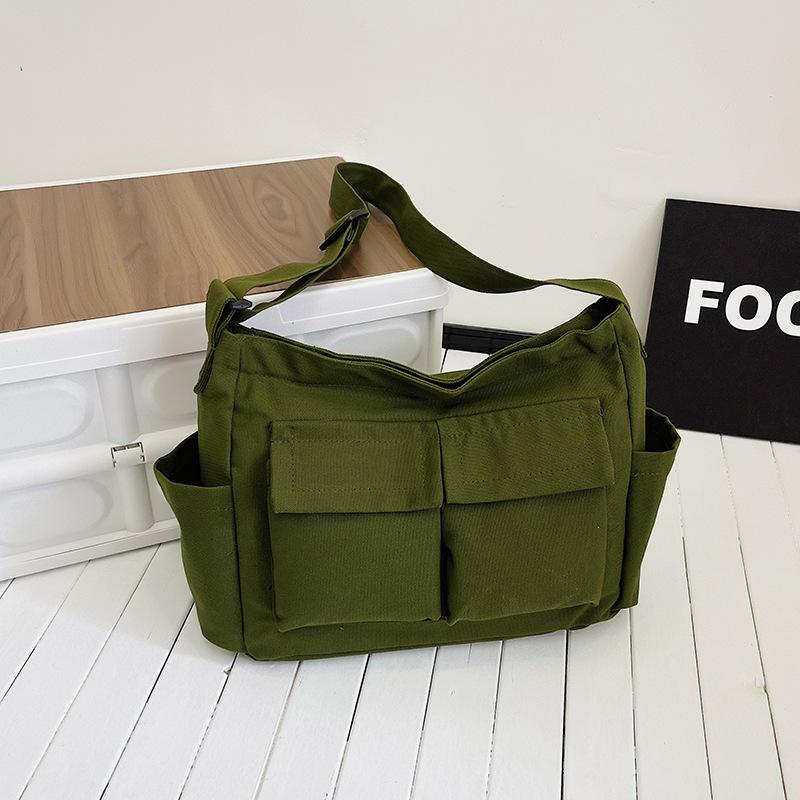 Сумка-мессенджер на одно плечо в стиле инструментальной обработки для мужчин и женщин, холщовая сумка для студентов, школьная сумка, вместительная литературная сумка для отдыха