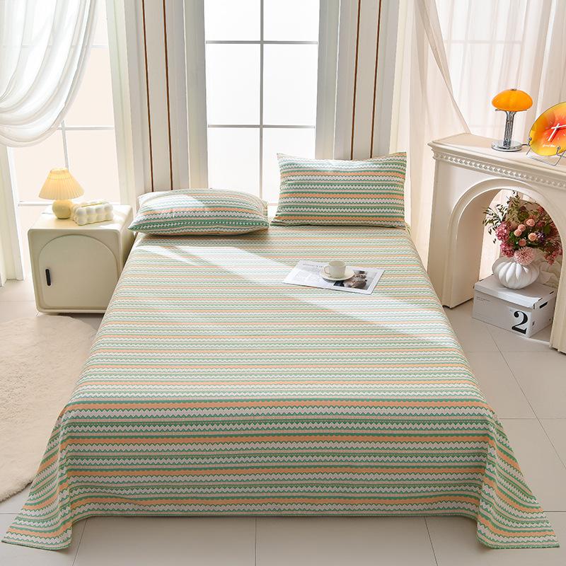 Новый мягкий коврик, старая грубая ткань, простыня из чистого хлопка, одинарное хлопковое одеяло, набор из трех предметов, хлопково-льняная подкроватная юбка, универсальный для всех сезонов