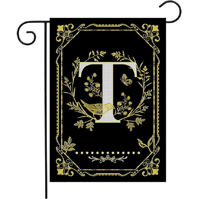 Monogram Q Garden Flag Initial Outdoor Flags Letter Q Flag for Front Yard Porch Lawn Outside Seasonal Garden Flags 12x18 Double Sided