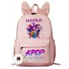 Kpop Anime Cartoon Print Student Korean Version Schoolbag Lightweight Cute Rabbit Ear Backpack