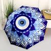 1pc Blue Evil Eye Mandala Themed High-quality Umbrella,Automatic Opening and Closing Umbrella,Multi-functional Umbrella G0811208