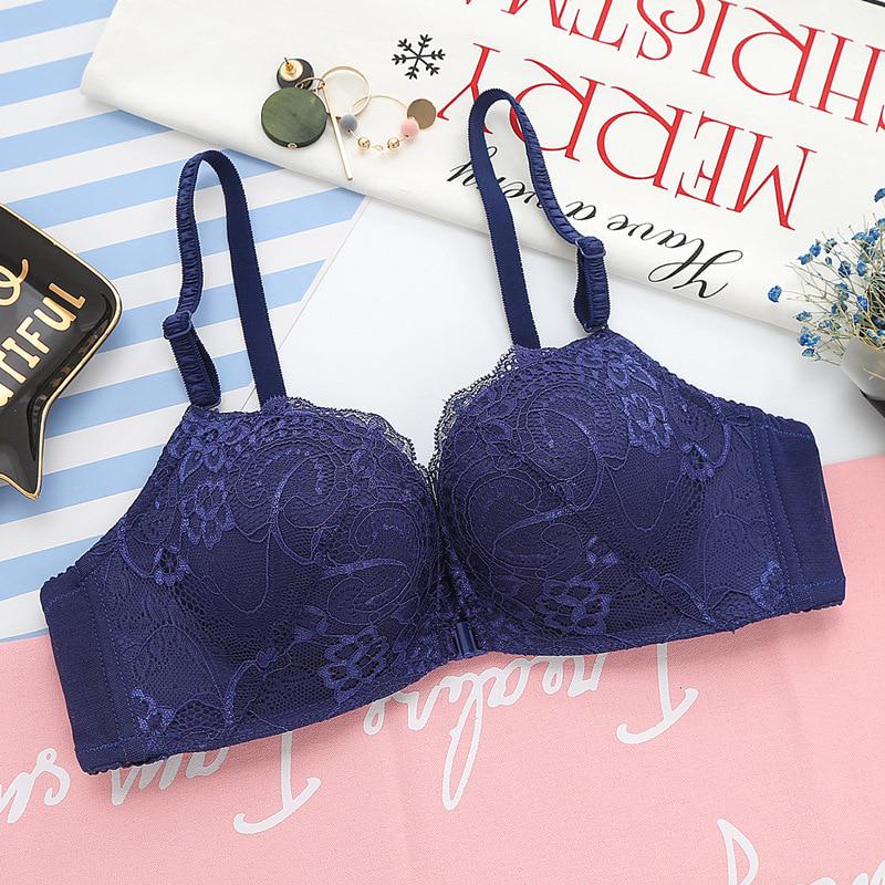 Events Women Lace Floral Wireless Bras Front Closure Lingerie Bralette Adjusted Push Up Bra