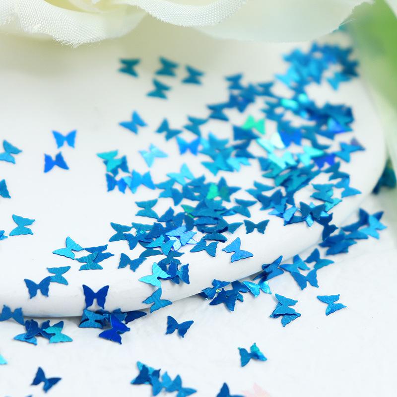 3D Butterfly Nail Glitter Flakes Holographic Iridescent Sequins 1 Set for Summer Beach Themed Nail Art Design