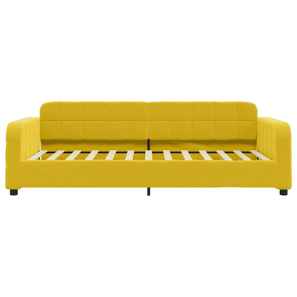 Daybed with Mattress Yellow 80 x 200 cm Velvet