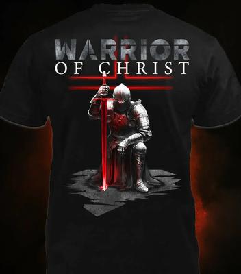 Warrior Of Christ Tshirt Kneeling Warrior Jesus God Vintage Backside Unisex