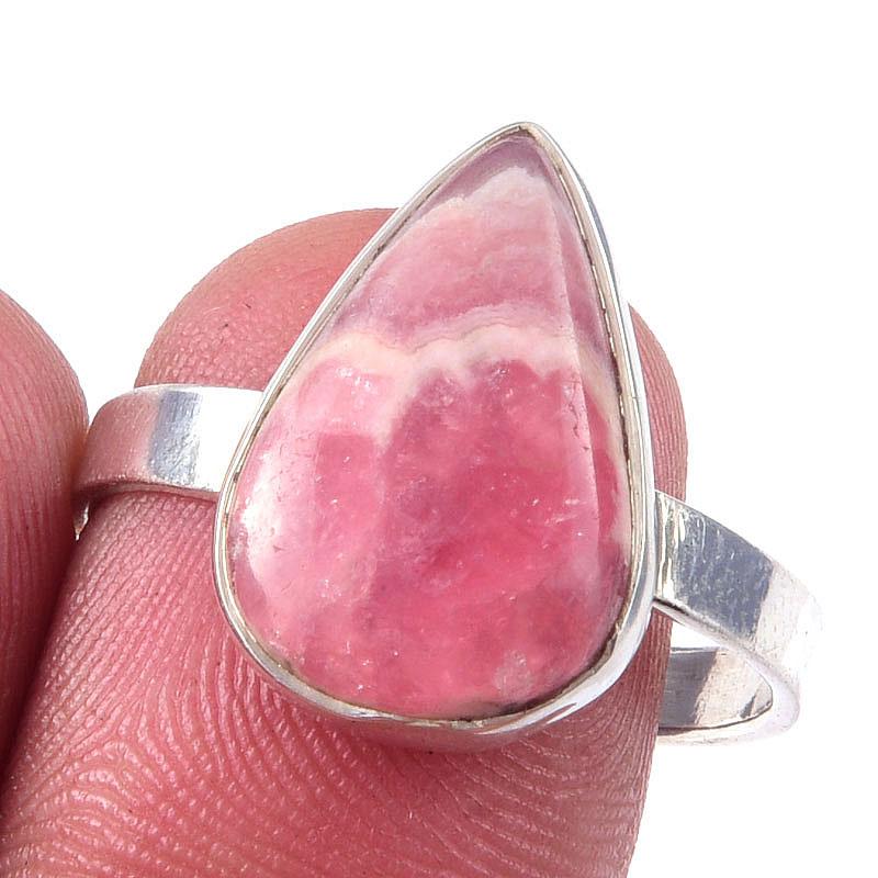 Natural Rhodochrosite Gemstone Handmade 925 Solid Sterling Silver Ring S.9 F9g72