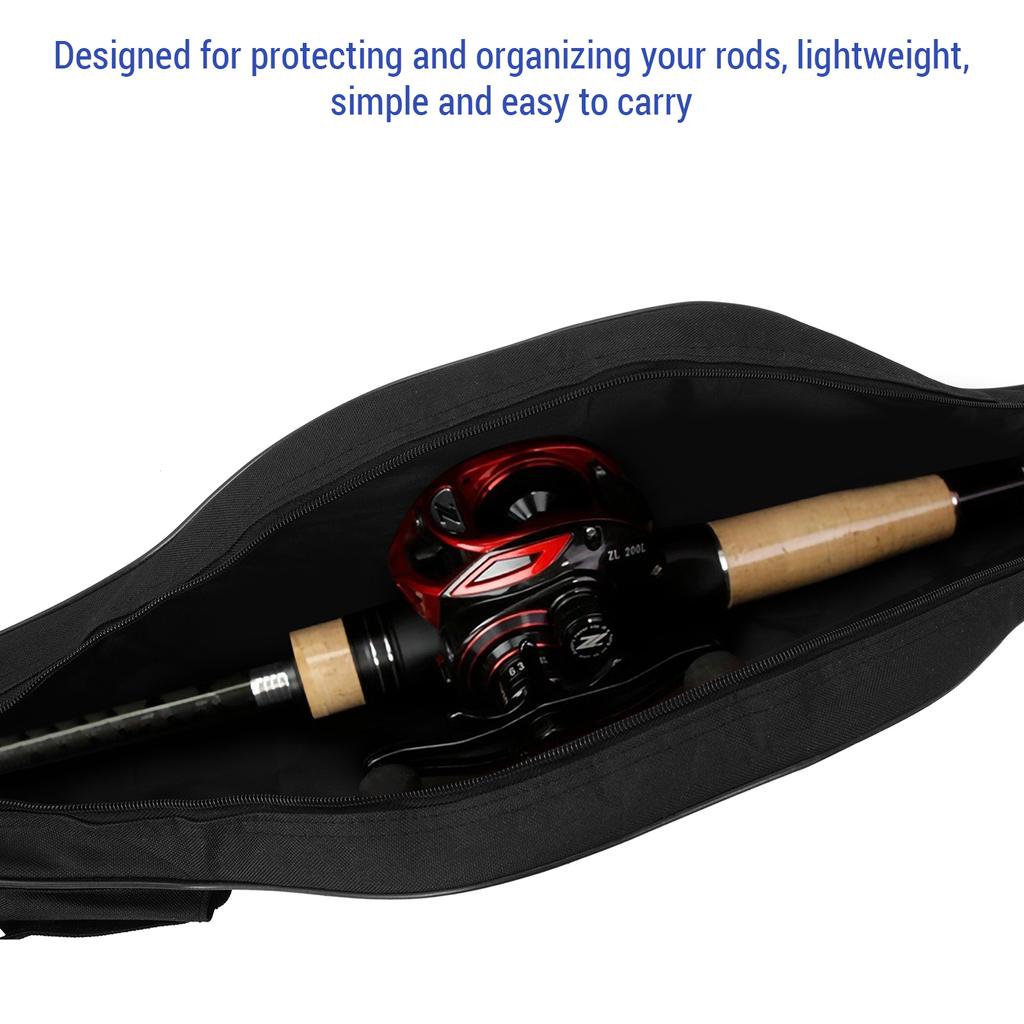 Large Tackle Bag Waterproof Fishing Rod Bag 1.3m-1.5m Fishing Pole Protective Pouch Hard Shell