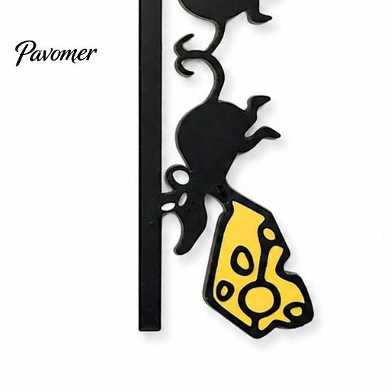 Indoor Door Frame Art Metal Mouse Topper, Funny 6 Mice And Cheese Slice Decor, Corner Decor Cute Rats Wall Sign for Living Room, Entryway, Home