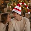Soft Fabric Holiday Hat Christmas Elf Pointed Hat, Striped with Pompom or Xmas Party Decorative Accessories Bells, Cosplay for Adults, Costume