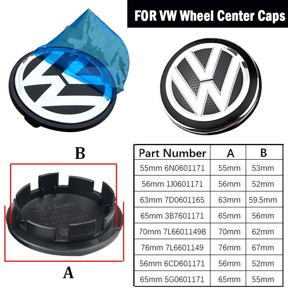VW 3B7601171 For VW Volkswagen 4pcs 60MM 56MM 65MM 70MM Car Golf Styling Wheel Center Cap Hub Covers Badge Accessories 1J0601171 EO1