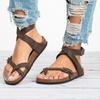 Women Belt Buckle Sandals Summer Roman Comfortable Round Toe Flip Flops Large Size Comfortable Open Toe Shoes Femmes