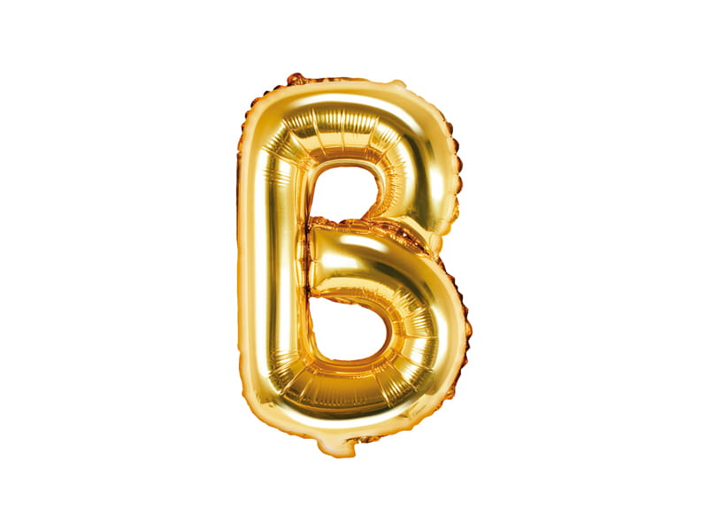 Balon Foliowy Litera "B" Złoty 35 Cm