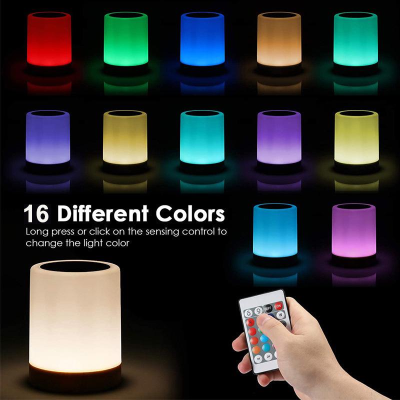 Rechargeable Bedside Lamp RGB Bedroom Touch Portable Desk LED Table Light RGB Table LED Night Lamp for Kids Gifts