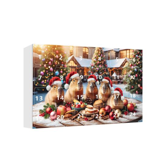 Капибара Адвент-календарь Рождественские 2D украшения капибары Обратный отсчет 24 дня