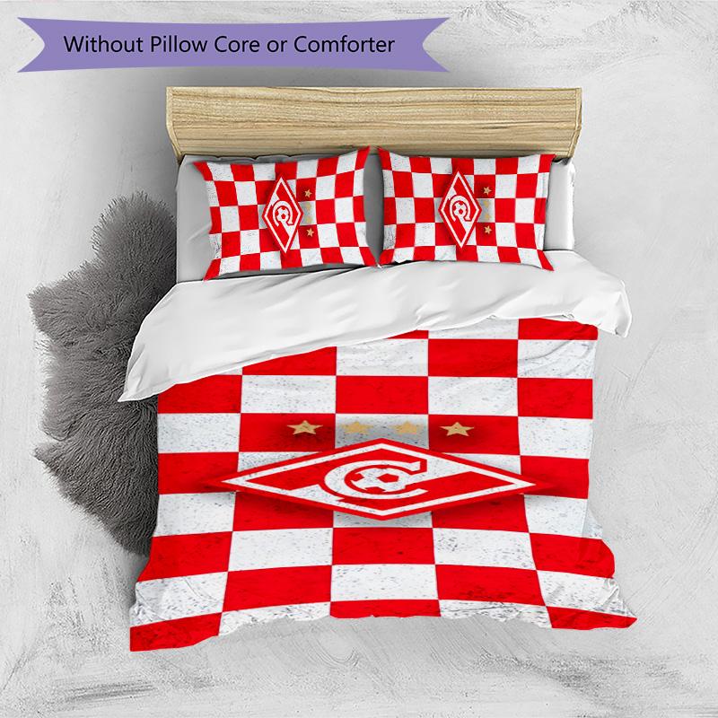 Spartak Moscow Pattern Printed 3PCS Bedding Set Soft Skin-Friendly Washable Duvet Cover & Pillowcases Set All Season Bedroom