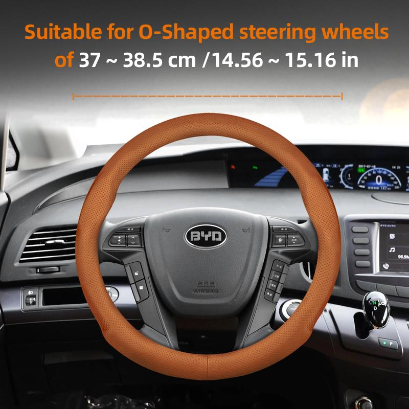 Suitable for Byd Ultra-Thin Breathable Leather Steering Wheel Cover Suitable for Dolphin Mini Seal Atto 3 King Shark 6 Song Pro e5