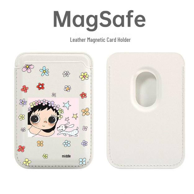Кожаный держатель для карт MagSafe Huahua Xiaoyu для чехлов Apple