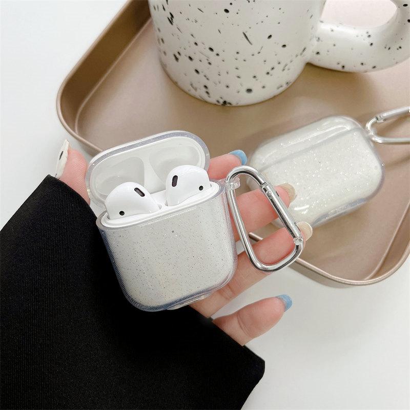 Прозрачный простой чехол с блестками, чехол для Airpods 1/2, силиконовый чехол для Airpods Pro, чехол для Airpods 3