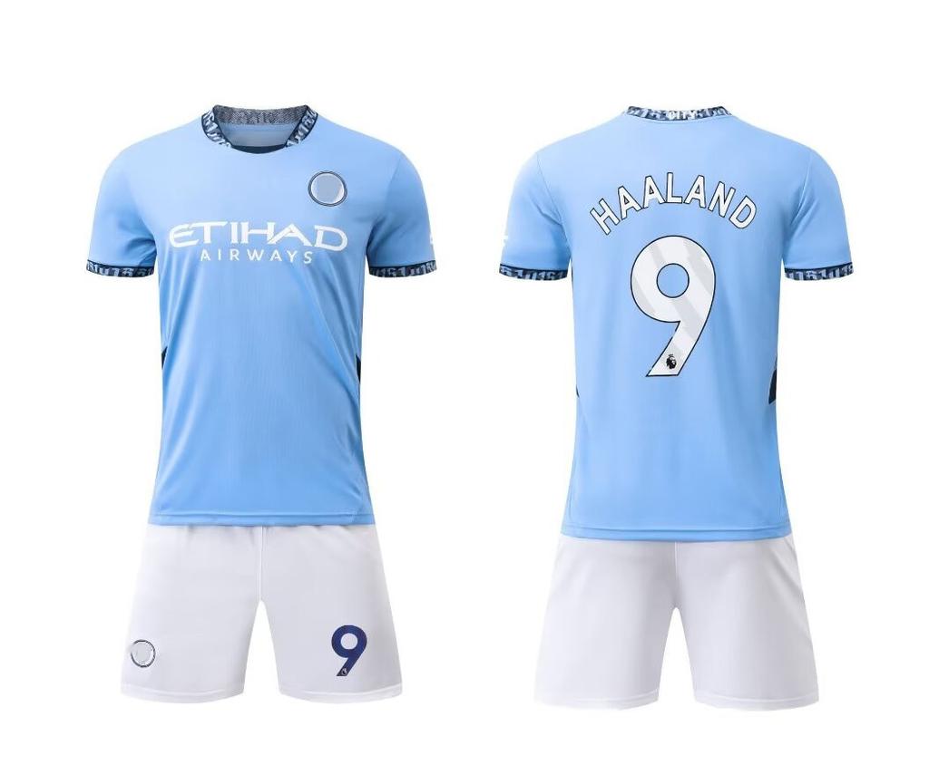 24-25 Man C Home No. 9 Club Football Suit Set Children'S Adult Jersey Size 14-3Xl