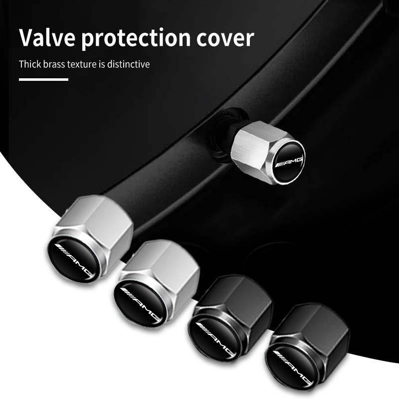 BLZ3 5pcs Car Tyre Valve Caps Universal Valve Protection Cover For Mercedes Benz AMG W204 W205 W203 W211 W201 W210 W108 W124 W126