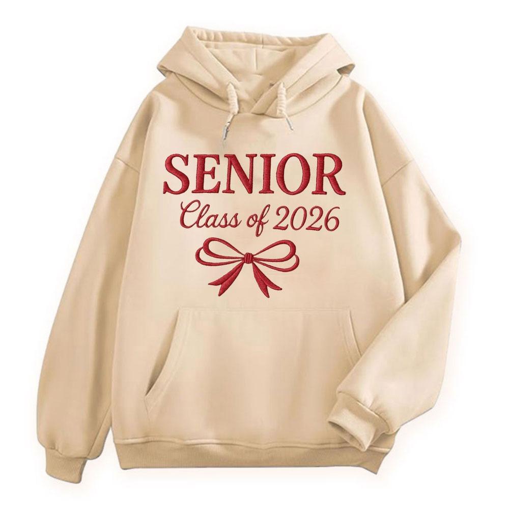 Senior Sweatshirt Grad Gift Class of 2026 Hoodie Graduation Gifts for Her Personalized Senior Gift Drop Shoulder Tracksuit