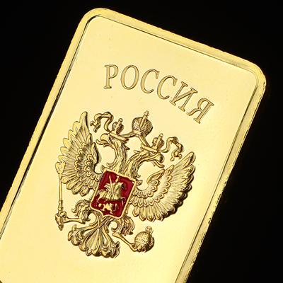 Золотой слиток, памятная сувенирная монета с изображением государственного герба СССР