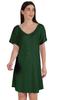 Plain Swing Dress Knee Length Cotton Jersey Basic Dress W  Patch