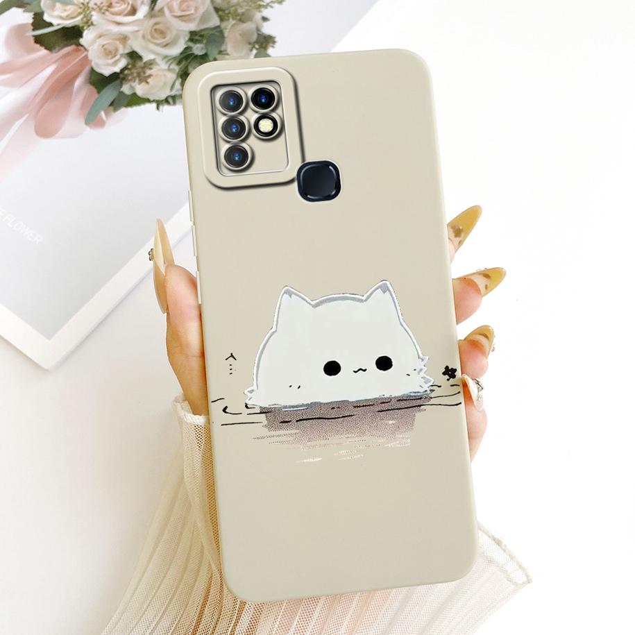 Case For Infinix Hot 10 Cover X682B X682C Lovely Cartoon Rabbit Cat Soft Silicone Bumper For Hot 10 Play 10T 10S NFC Phone Cases