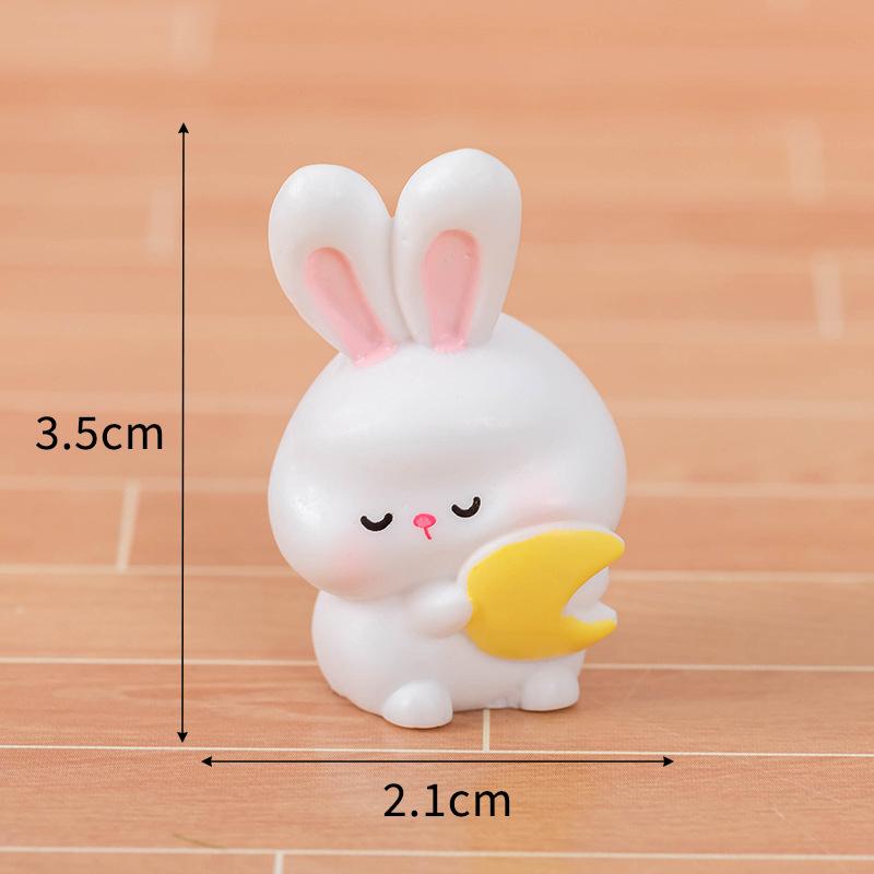 8 шт. светящийся мини-кролик орнамент мультяшный кролик фигурка микро пейзаж автомобиль интерьер настольное украшение