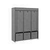 Armoire En Tissu - HOMCOM - Pliable - 125x43x162,5 Cm - 3 Tiroirs - Gris Foncé