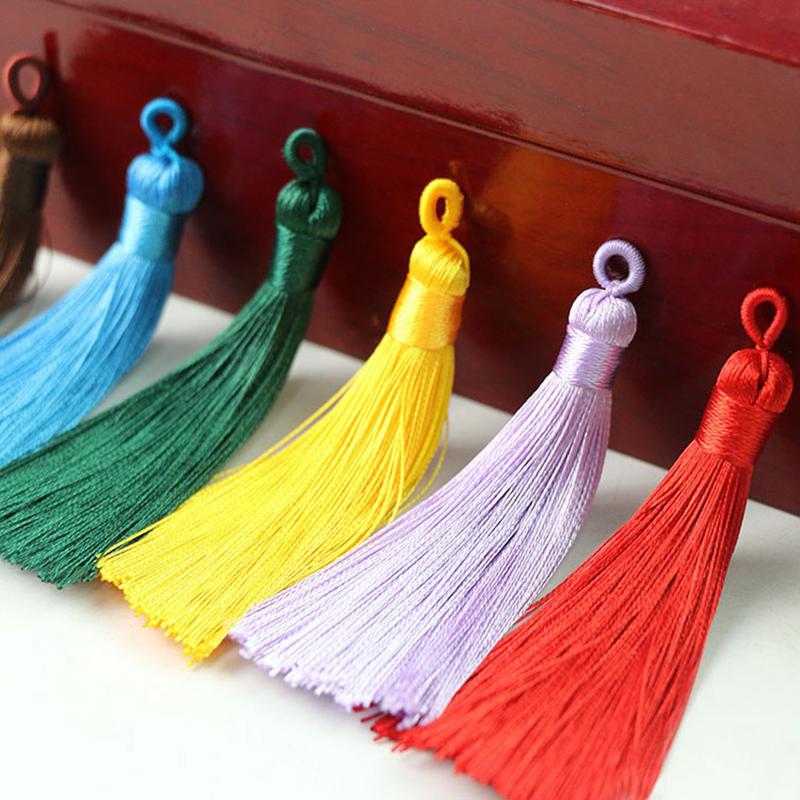 Creative Crafts 1PC/1Pair New Hot DIY 8cm Jewelry Accessories Bookmark High Quality 25 Colors Handmade Bohemia Long Silk Tassel for Earrings