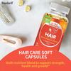 Super-potent hair care capsules support healthy hair, containing biotin, keratin, and vitamin D 120 capsules.