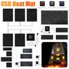 5V USB Греющий коврик Ткань из углеродного волокна Куртка Греющая накладка 3 уровня регулировки температуры Электрический нагревательный лист Греющие накладки для одежды