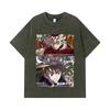 275 GSM Washed T-shirts 100% Cotton Demon Slayer V30 Kanao x Doma Print Unisex Heavy Cotton T Shirt