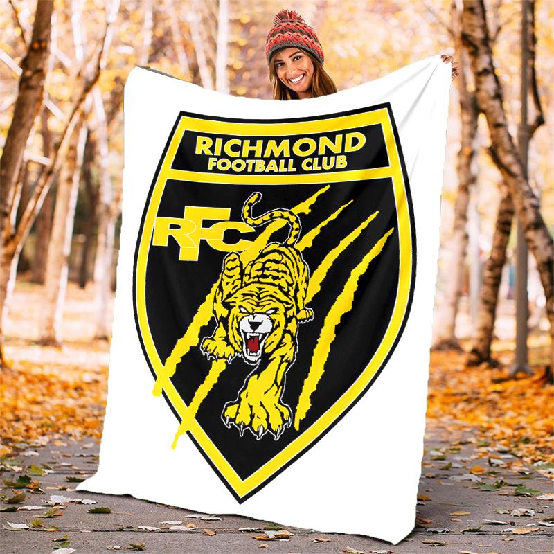 Richmond Tigers Flannel Blanket Soft All-Season Throw, Design for Camping, Car Travel, Hiking Sofa, Bed, Office Perfect Gift for Parties