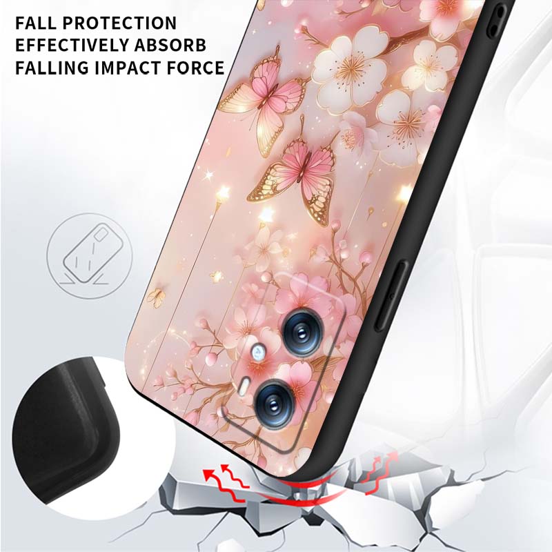 Чехол для телефона с узором «Цветок бабочки» для OPPO Reno 5 6 7 A96 A40 A58 Realme GT A74 A78 Neo2 A74 A78 Find X5 X3 X7 X8 Черный