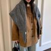 1Pc Triangular Scarf Warm Solid Color Soft Shawl Versatile Knit