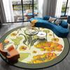 3D Flower Round Carpet Living Room Decoration Floor Mats for Home Bedroom Anti-SlipPlayroom Decor Rug Non-slip Mat