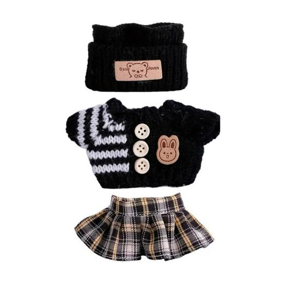 17cm Doll Clothes 3-Piece Hat Sweater Pants Sets Handmade Baby Doll