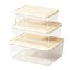 DYS Refrigerator Storage Box, with Lid, Clear Stackable Food Container, Microwave Safe Odor Resistant Freshness Keeper, for Fridge Organization