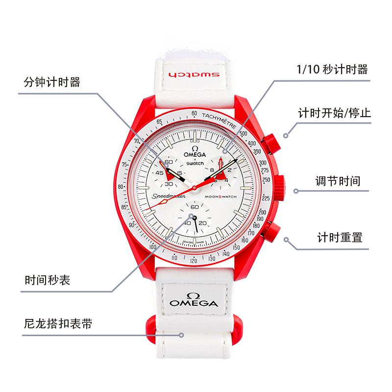Swatch Часы X Swatch Mission To Mars 42 мм SO33R100